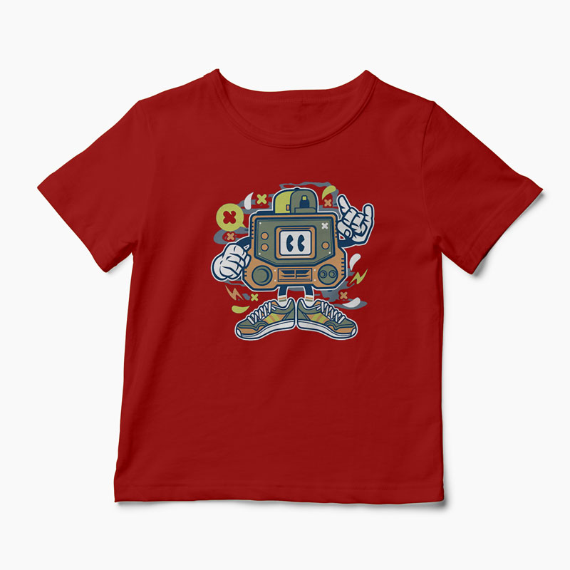 Tricou Retro Gamer - Copii-Roșu
