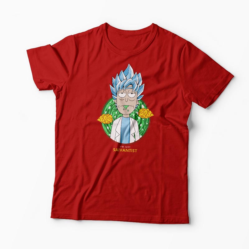 Tricou Rick Sanchez - I'm Just Saiyantist - Bărbați-Roșu