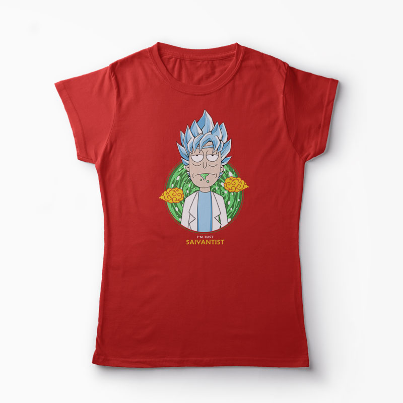 Tricou Rick Sanchez - I'm Just Saiyantist - Femei-Roșu