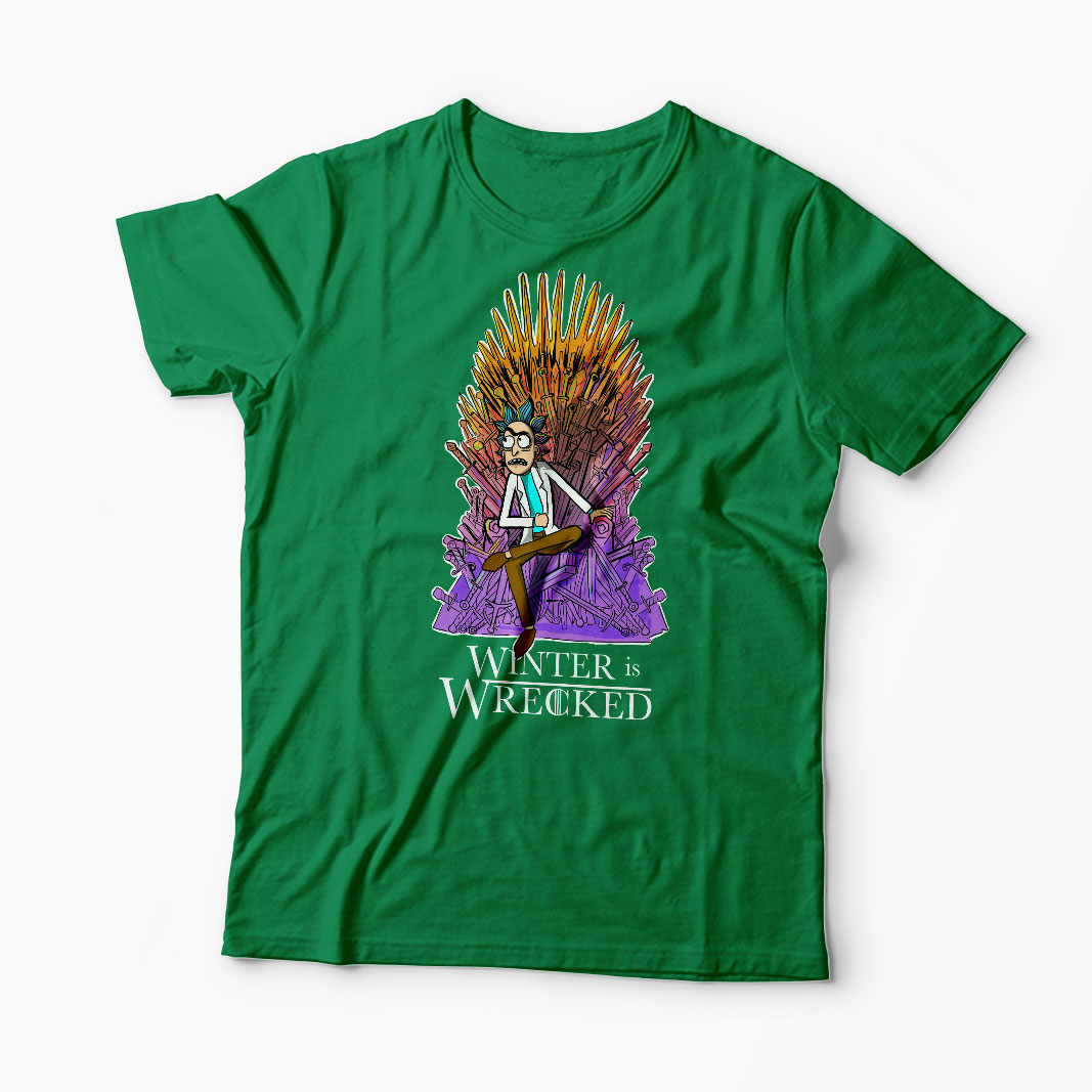 Tricou Rick Sanchez Winter is Wrecked - Bărbați-Verde
