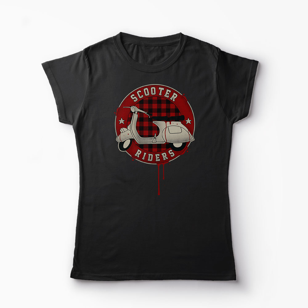 Tricou Scooter Riders  - Femei-Negru