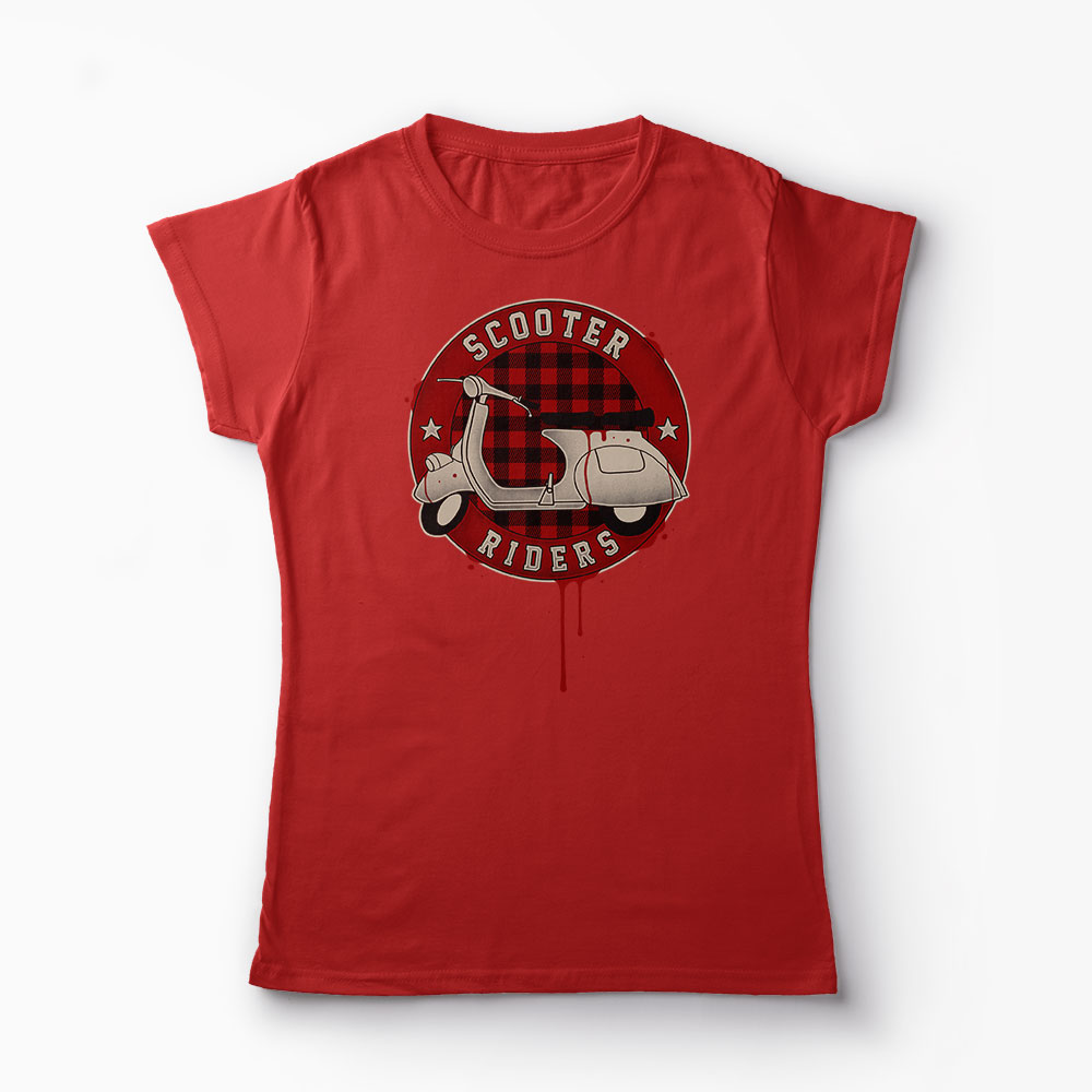 Tricou Scooter Riders  - Femei-Roșu