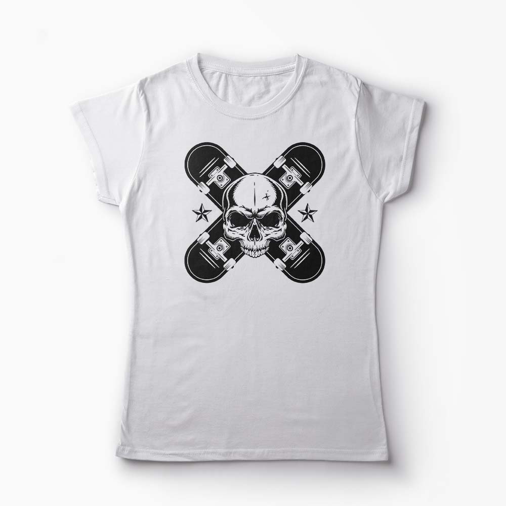 Tricou Skater Skull - Femei-Alb