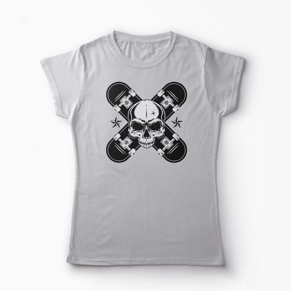 Tricou Skater Skull - Femei-Gri