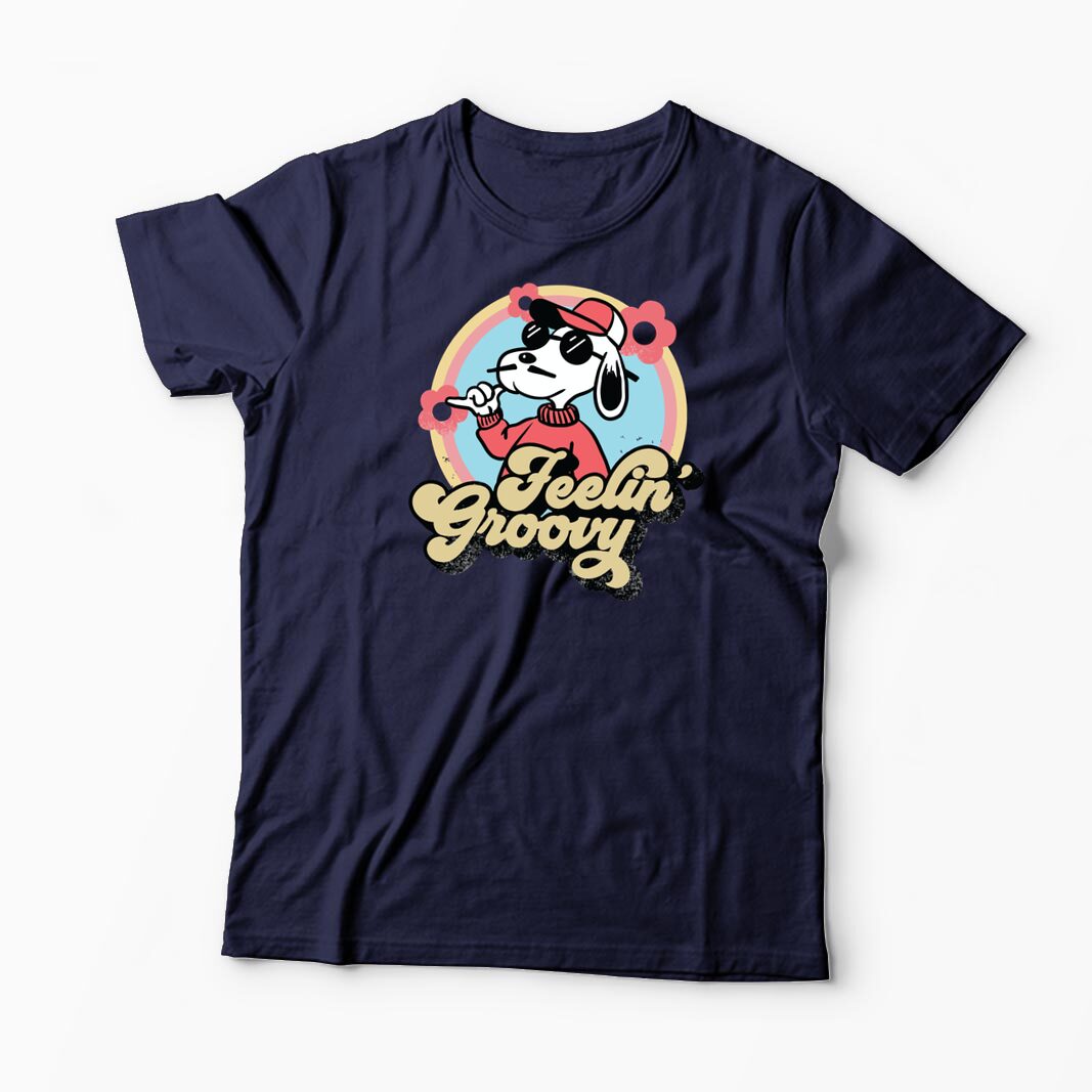 Tricou Snoopy Feelin Groovy Retro - Bărbați-Bleumarin