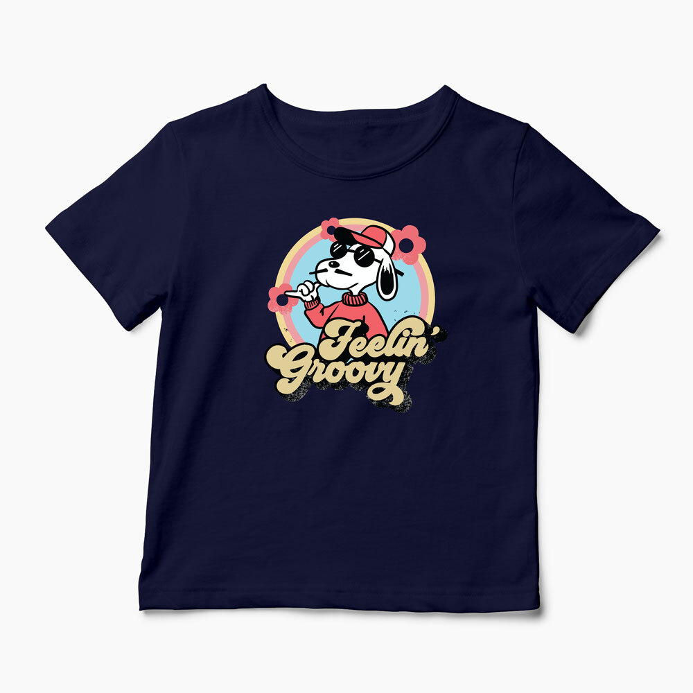 Tricou Snoopy Feelin Groovy Retro - Copii-Bleumarin