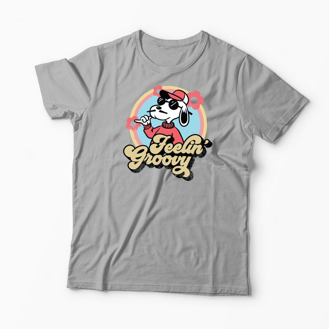 Tricou Snoopy Feelin Groovy Retro - Bărbați-Gri