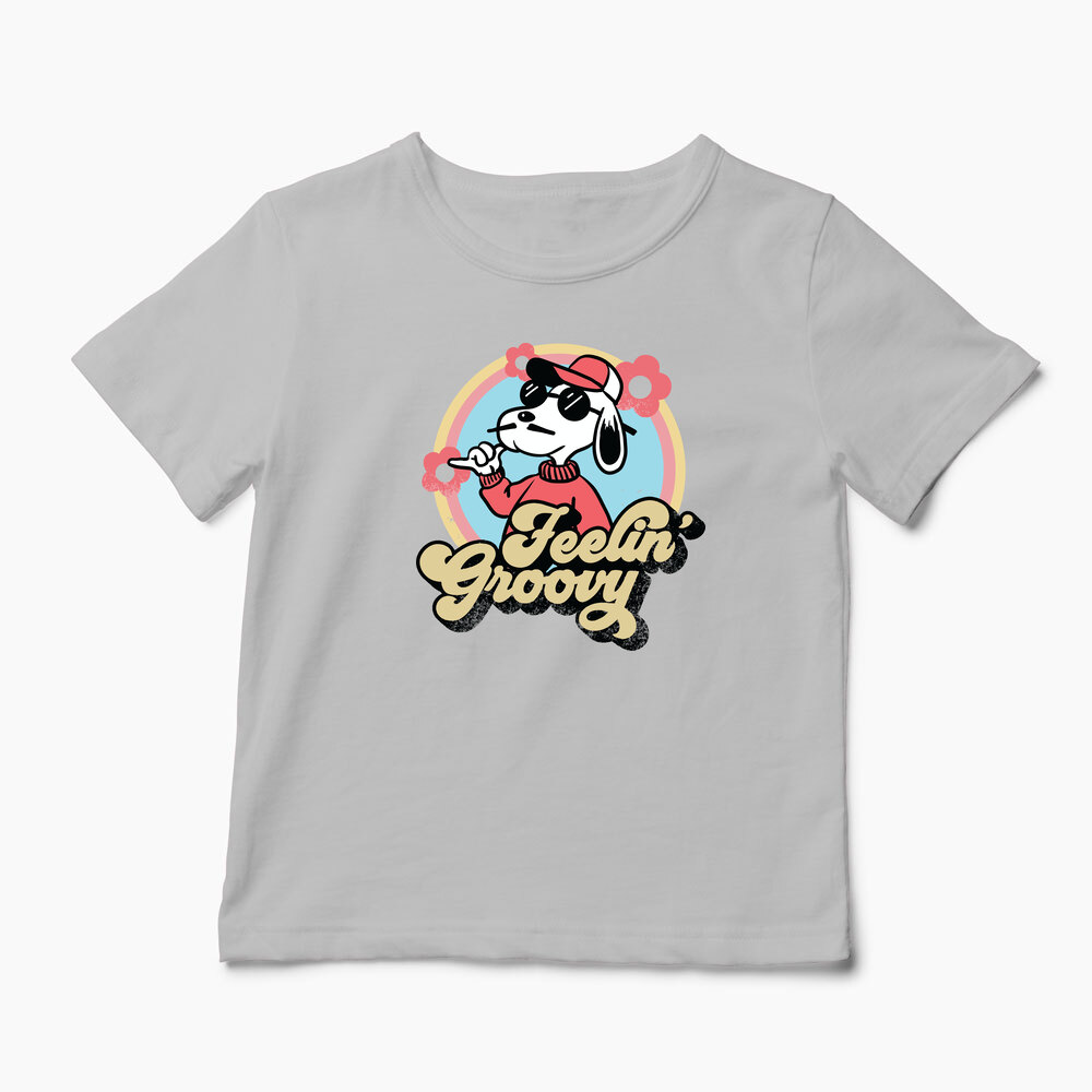 Tricou Snoopy Feelin Groovy Retro - Copii-Gri