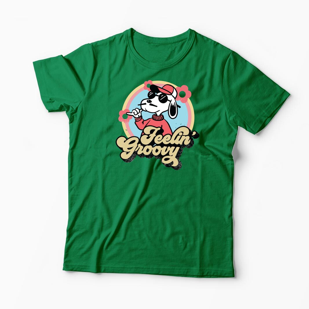 Tricou Snoopy Feelin Groovy Retro - Bărbați-Verde