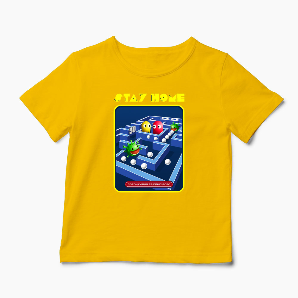 Tricou #Stăm Acasă - PacMan - Copii-Galben