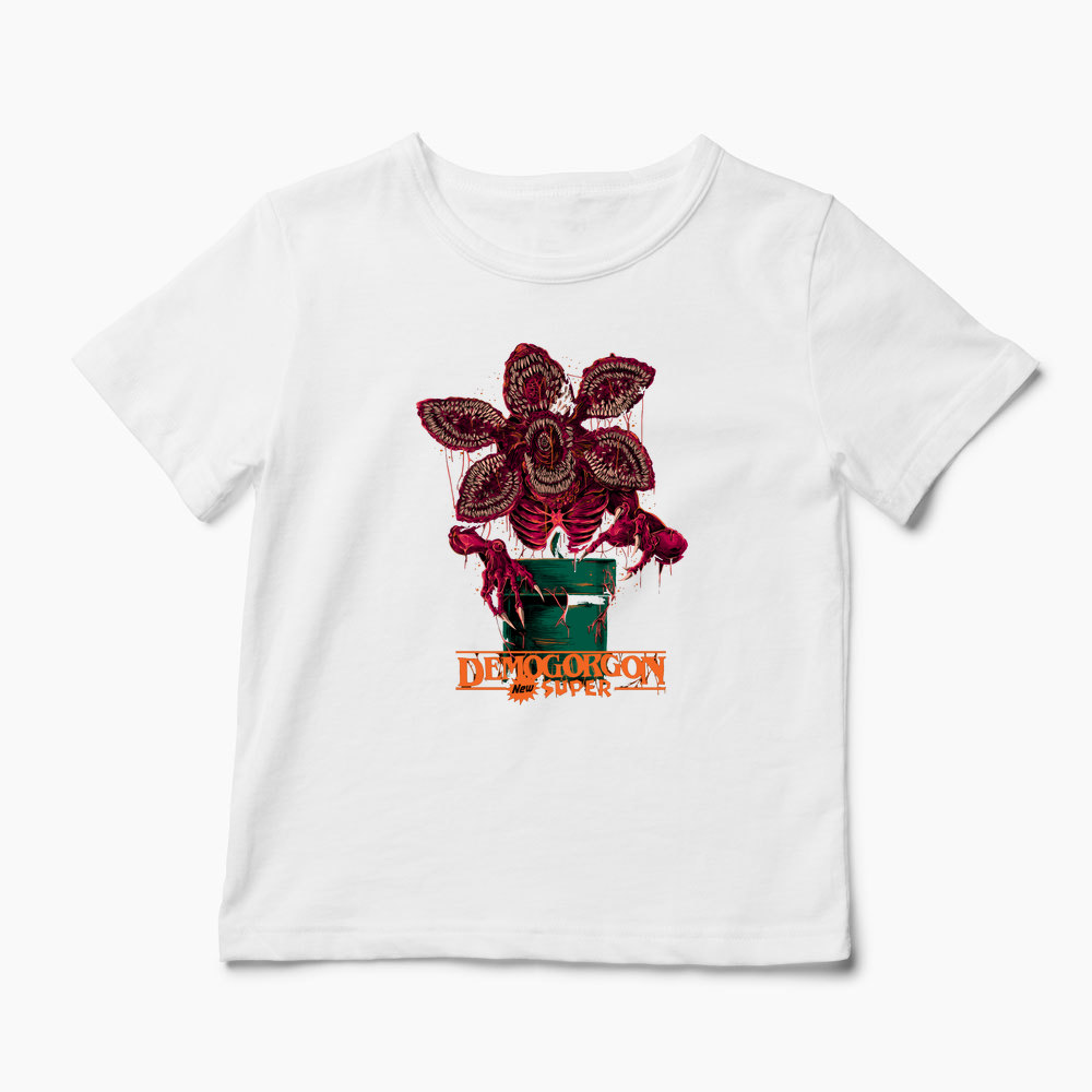 Tricou Stranger Things Demogorgon Super - Copii-Alb