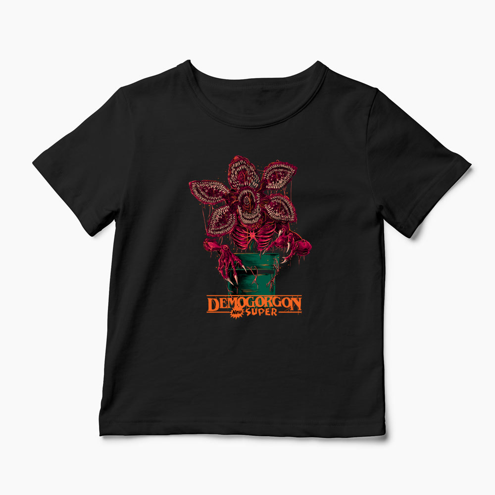 Tricou Stranger Things Demogorgon Super - Copii-Negru