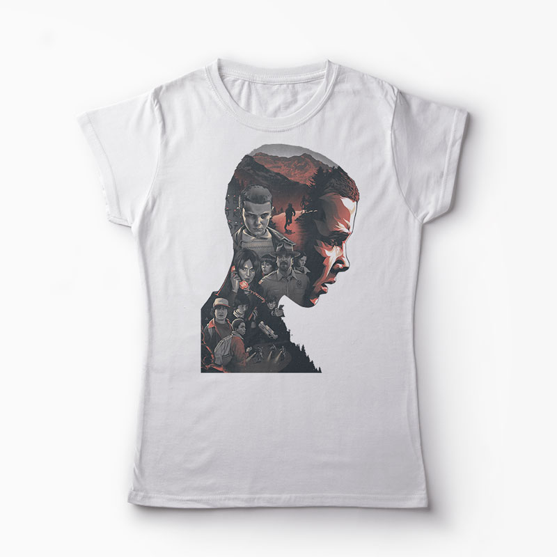Tricou Stranger Things Eleven Gang - Femei-Alb