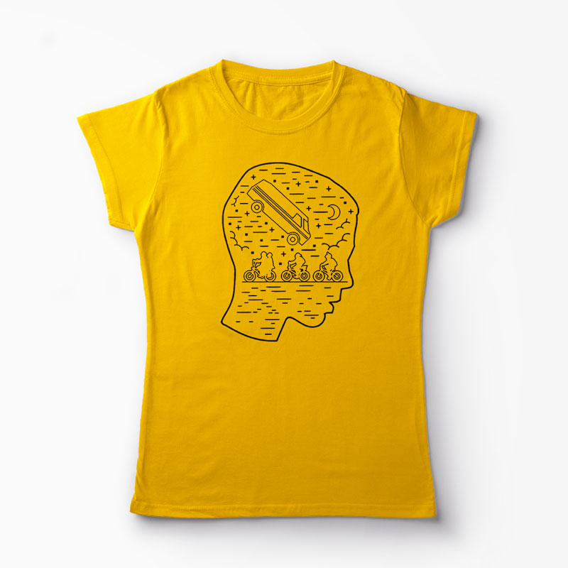 Tricou Stranger Things Team Eleven - Femei-Galben