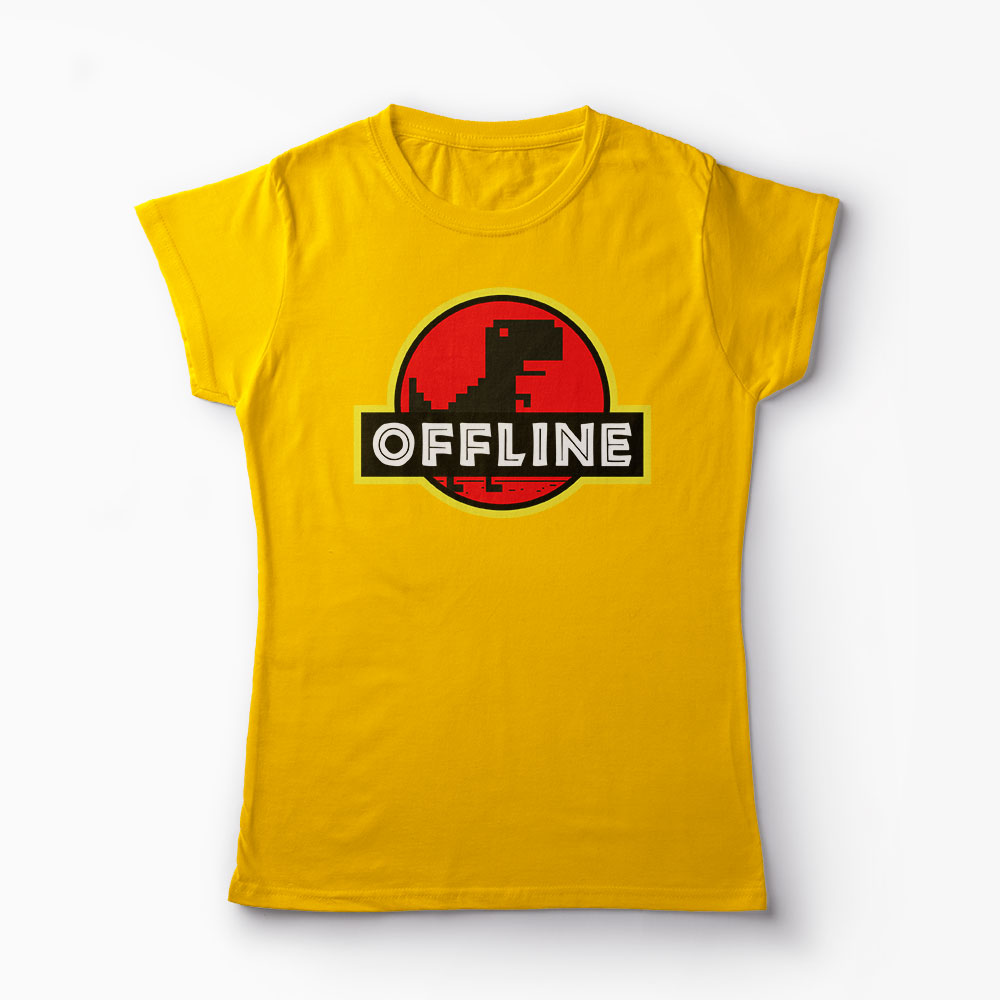 Tricou T-Rex Offline - Femei-Galben