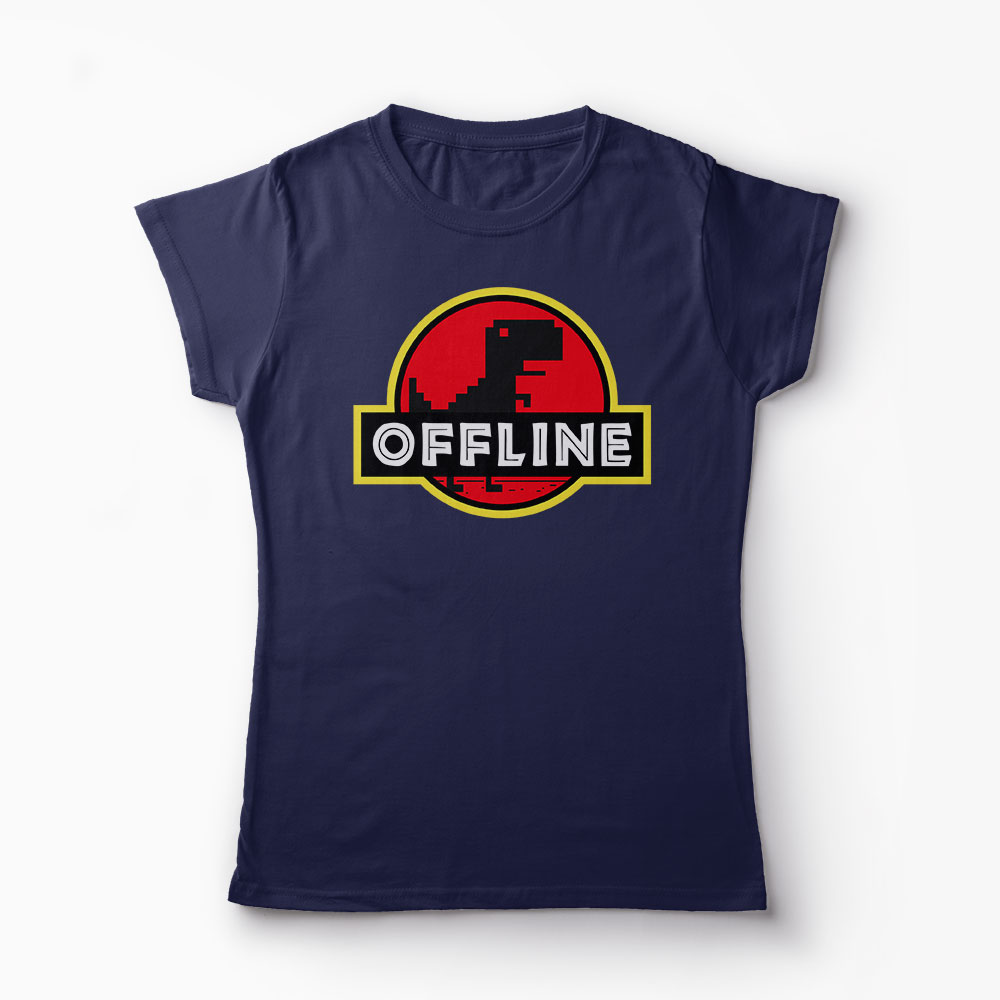 Tricou T-Rex Offline - Femei-Bleumarin