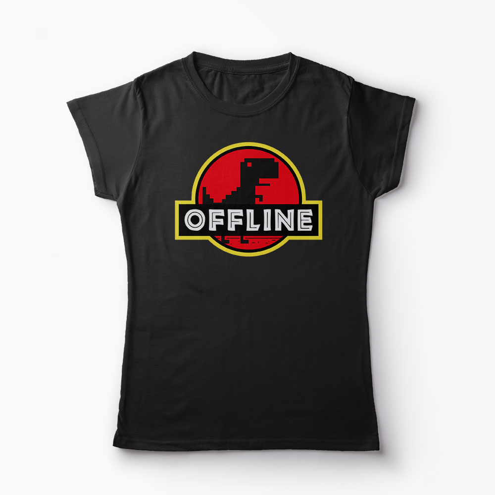 Tricou T-Rex Offline - Femei-Negru