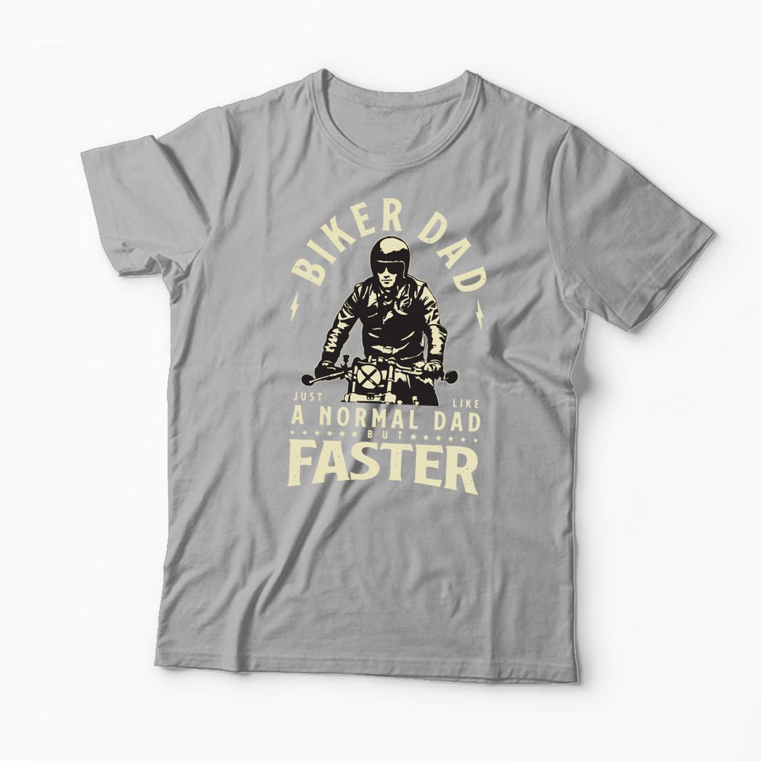 Tricou Tată Motociclist La Fel Ca Un Tată Normal, Dar Mai Rapid - Bărbați-Gri