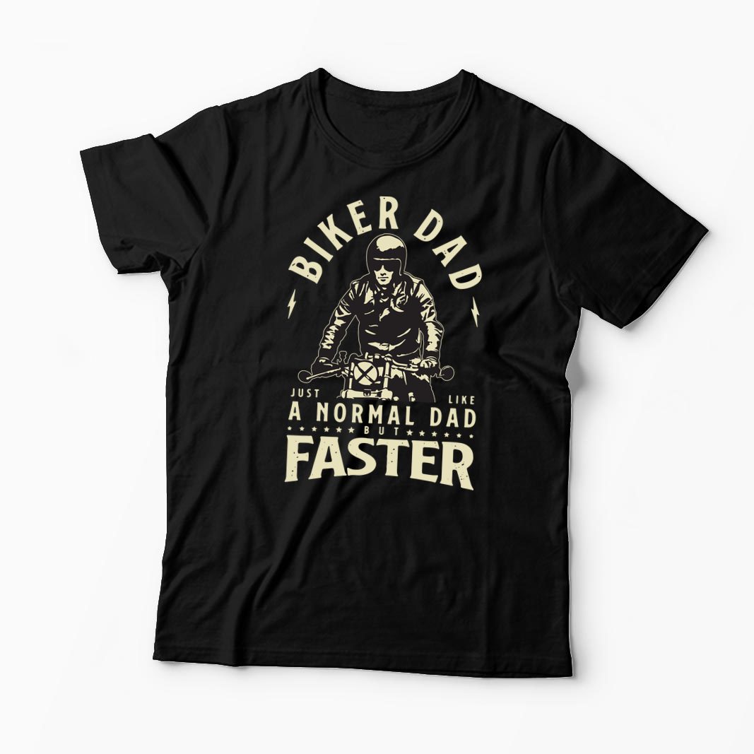 Tricou Tată Motociclist La Fel Ca Un Tată Normal, Dar Mai Rapid - Bărbați-Negru