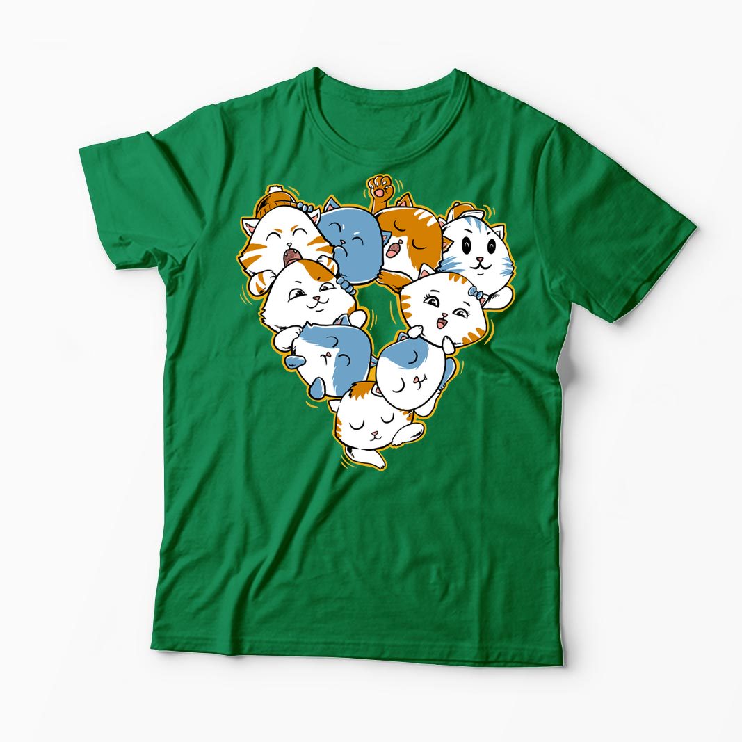 Tricou Triunghi de Pisici - Bărbați-Verde