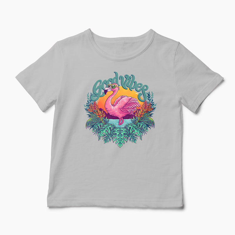 Tricou Tropical Flamingo - Copii-Gri