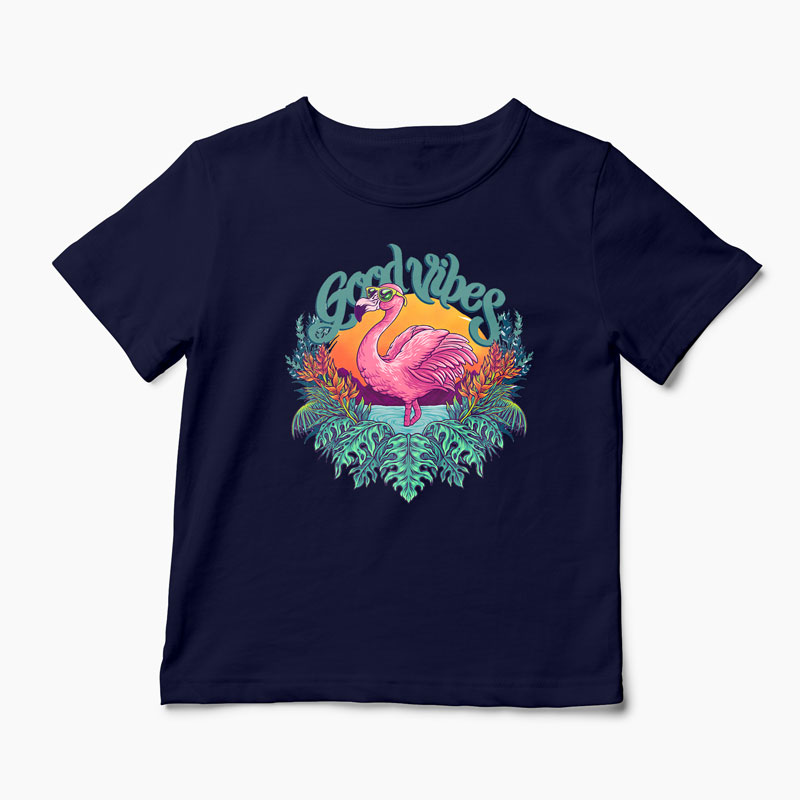 Tricou Tropical Flamingo - Copii-Bleumarin