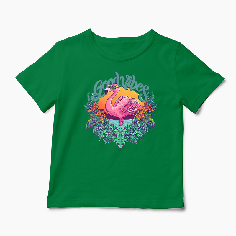Tricou Tropical Flamingo - Copii-Verde