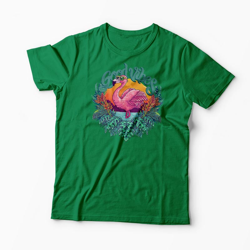 Tricou Tropical Flamingo - Bărbați-Verde