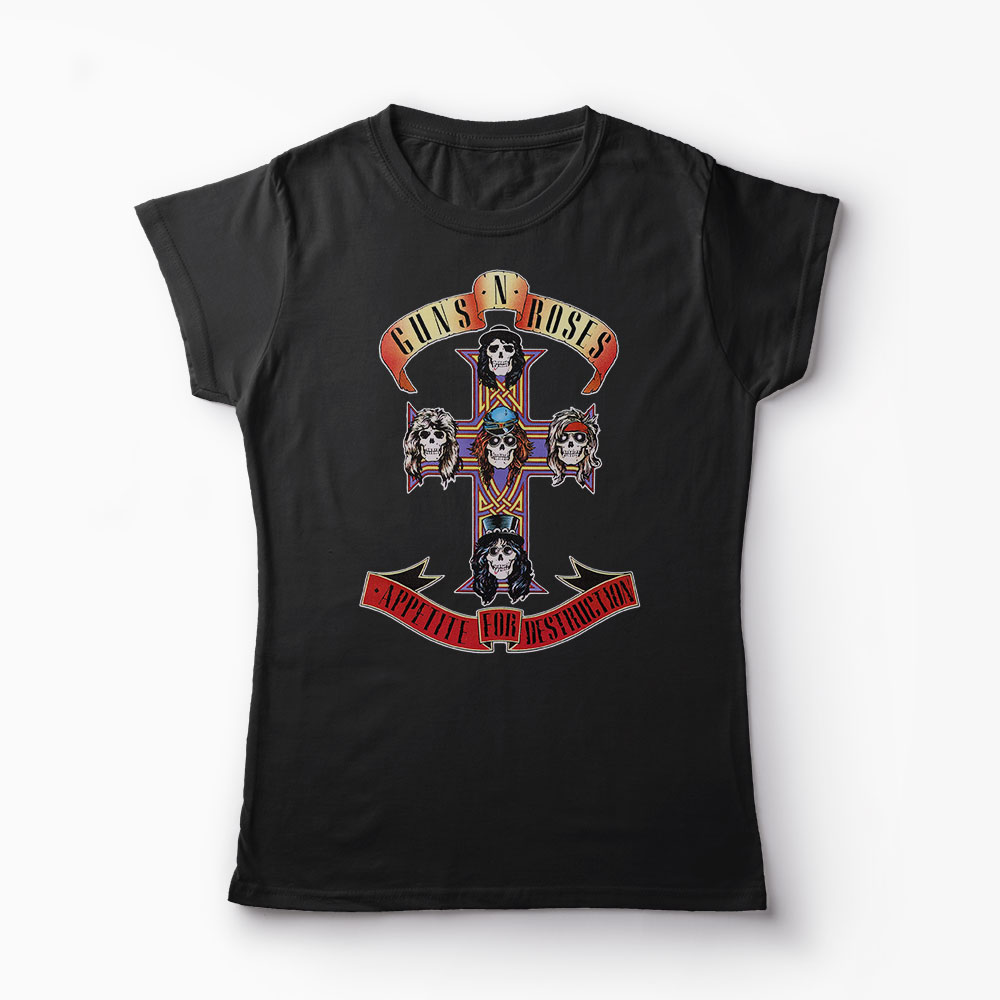 Tricou Trupa Rock - Guns N Roses - Femei-Negru
