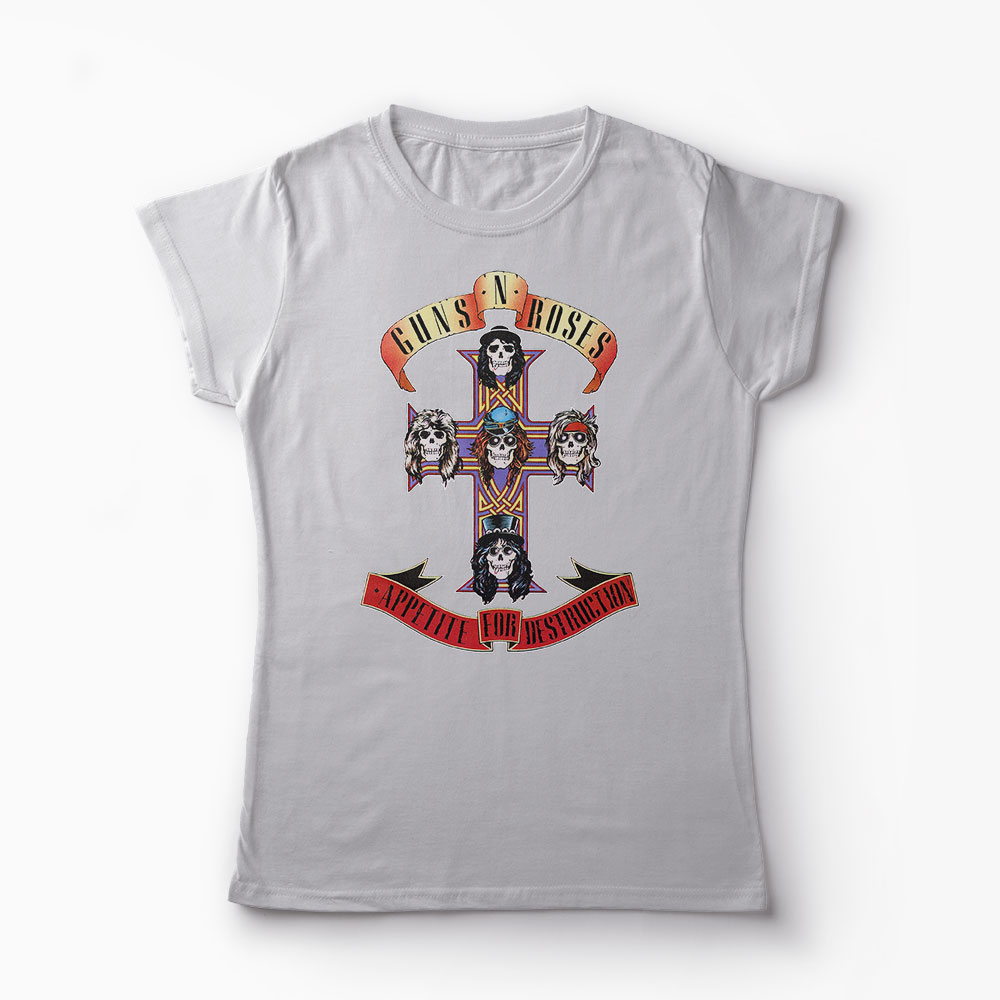 Tricou Trupa Rock - Guns N Roses - Femei-Gri
