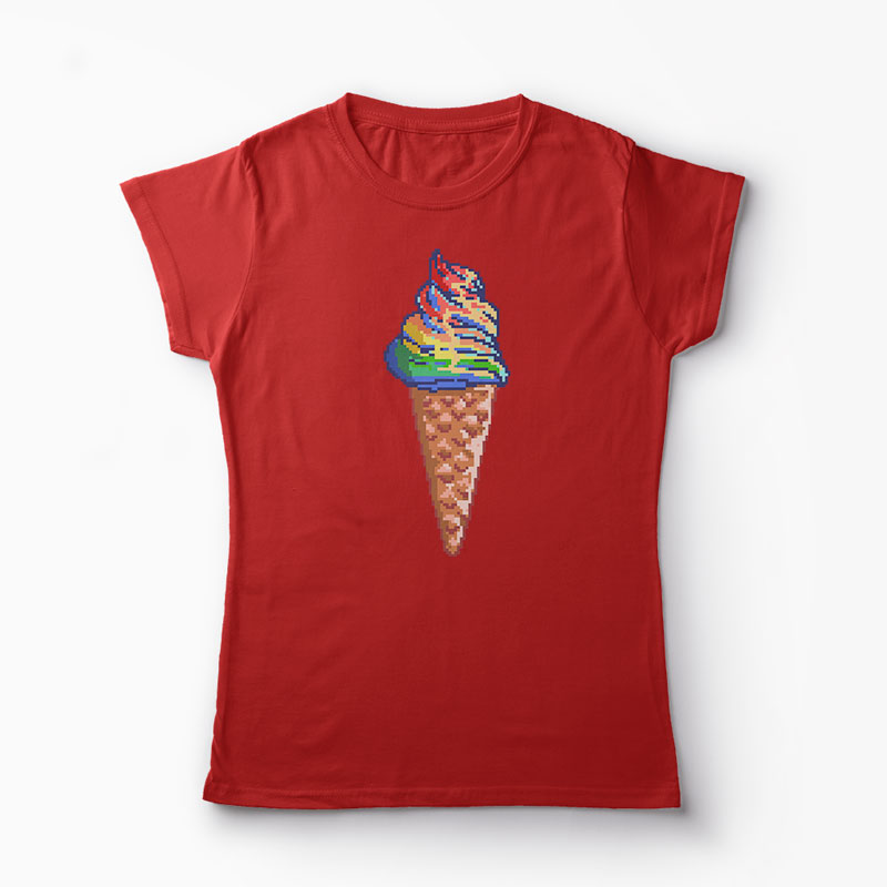 Tricou Unicorn - Crema de Unicorn - Femei-Roșu