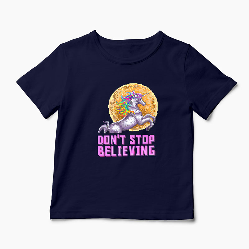 Tricou Unicorn Don't Stop Believing - Copii-Bleumarin