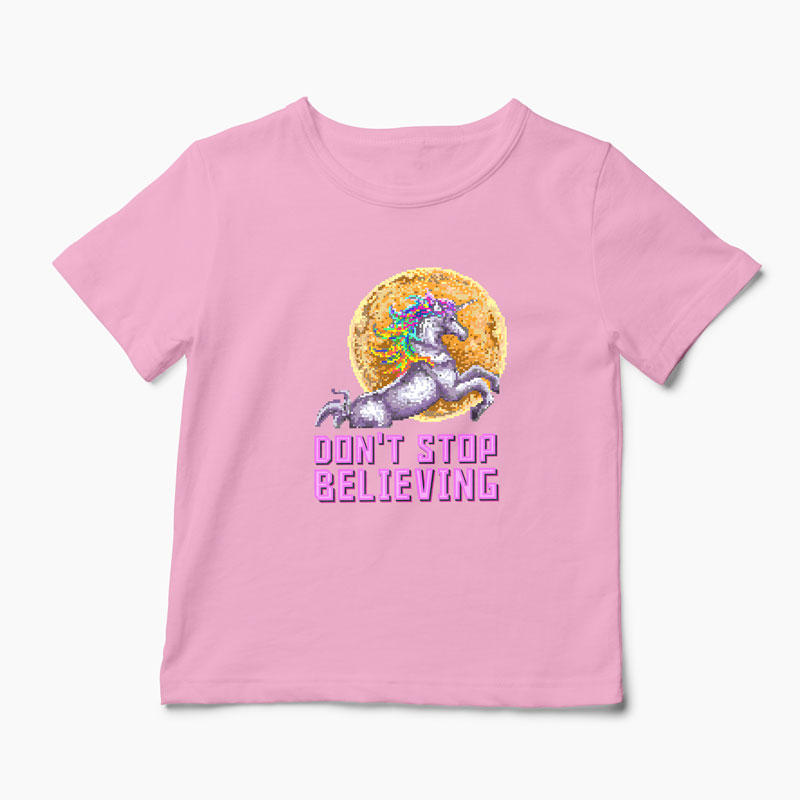 Tricou Unicorn Don't Stop Believing - Copii-Roz