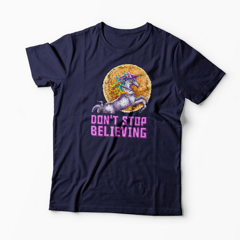 Tricou Unicorn Don't Stop Believing - Bărbați-Bleumarin