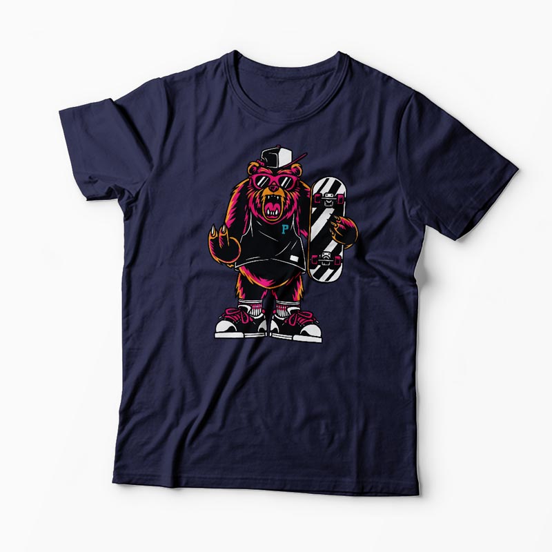Tricou Urs Skateboard - Bărbați-Bleumarin
