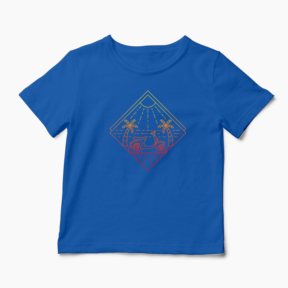 Tricou Vacanță pe Scuter - Copii-Albastru Regal