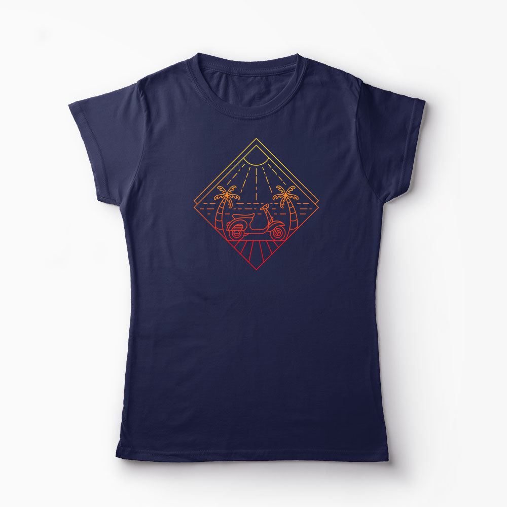 Tricou Vacanță pe Scuter - Femei-Bleumarin