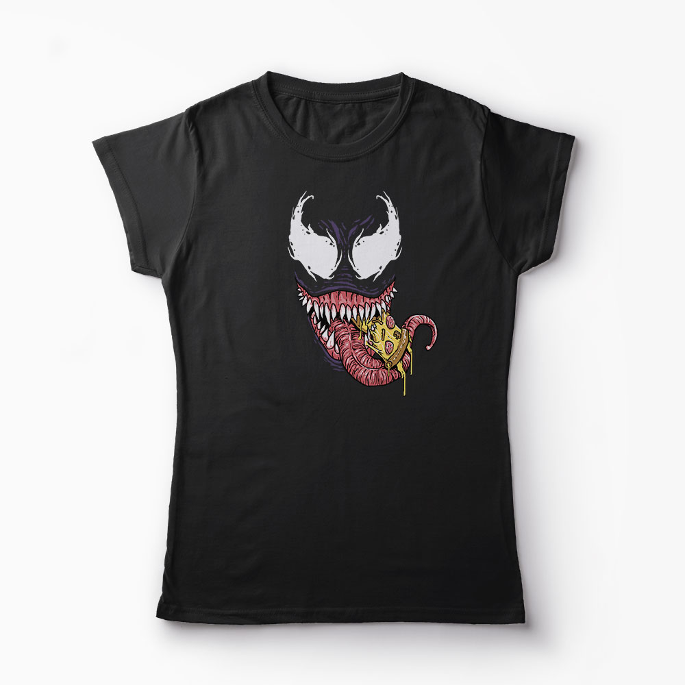 Tricou Venom Likes Pizza - Femei-Negru