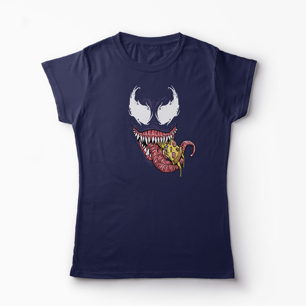 Tricou Venom Likes Pizza - Femei-Bleumarin