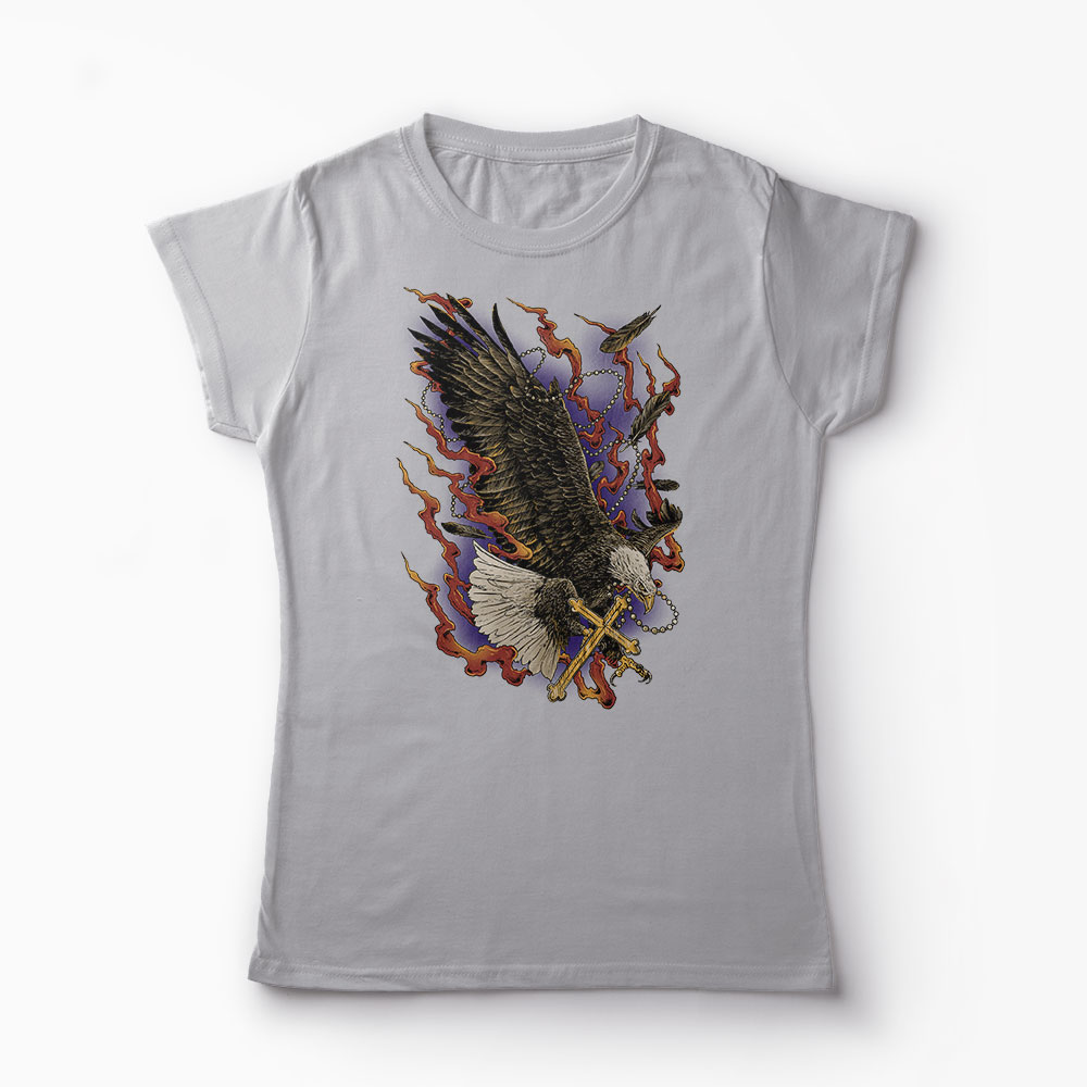 Tricou Vultur Cruce - Femei-Gri