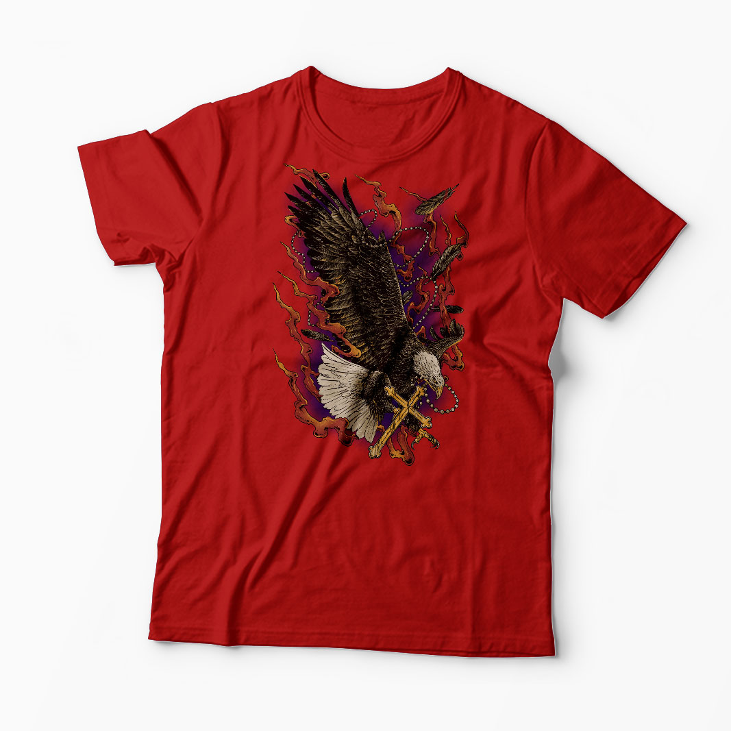 Tricou Vultur Cruce - Bărbați-Roșu