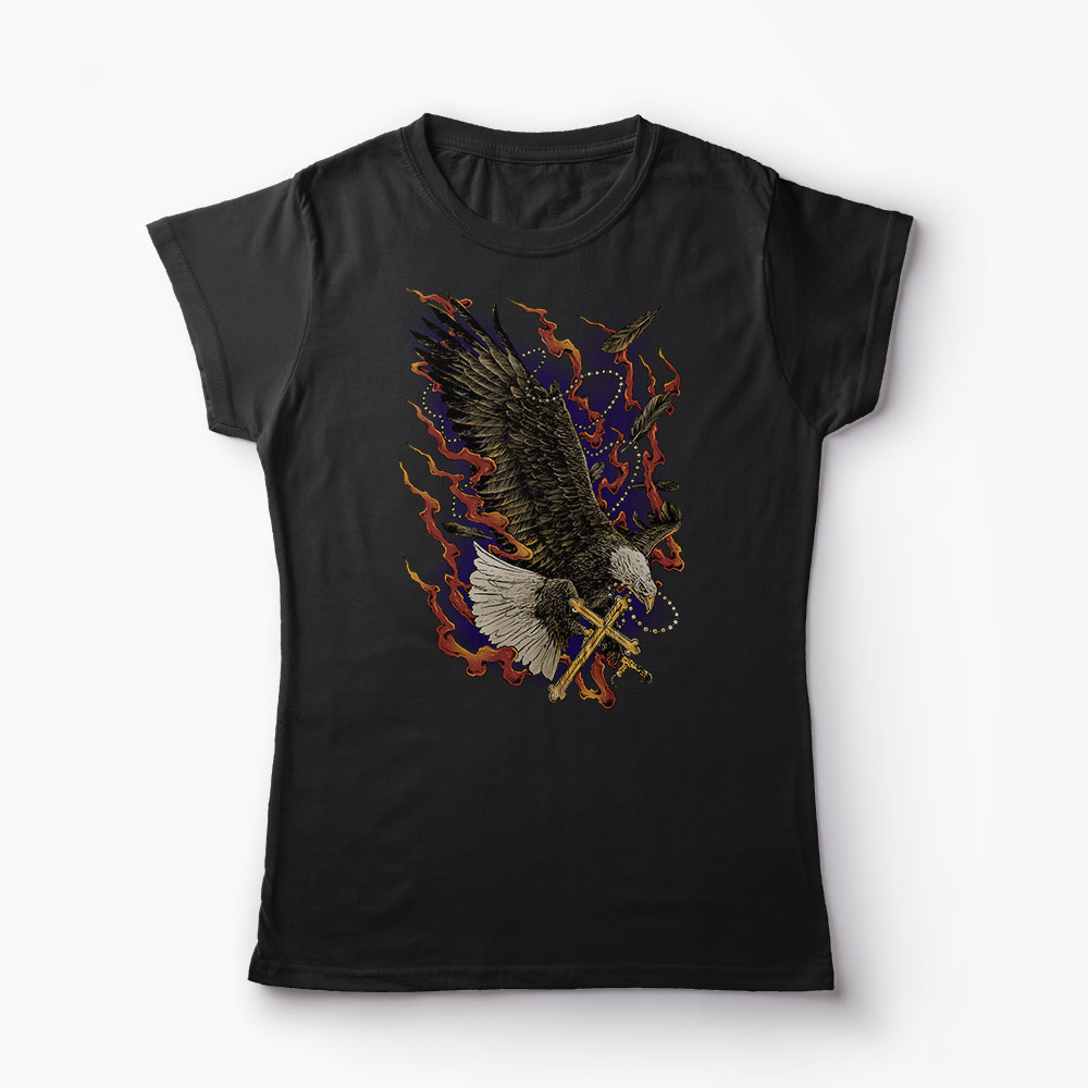 Tricou Vultur Cruce - Femei-Negru