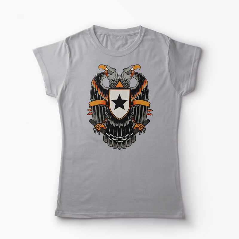 Tricou Vultur Stea - Femei-Gri