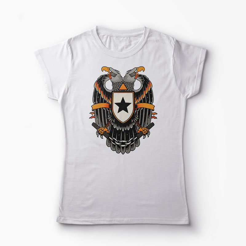 Tricou Vultur Stea - Femei-Alb