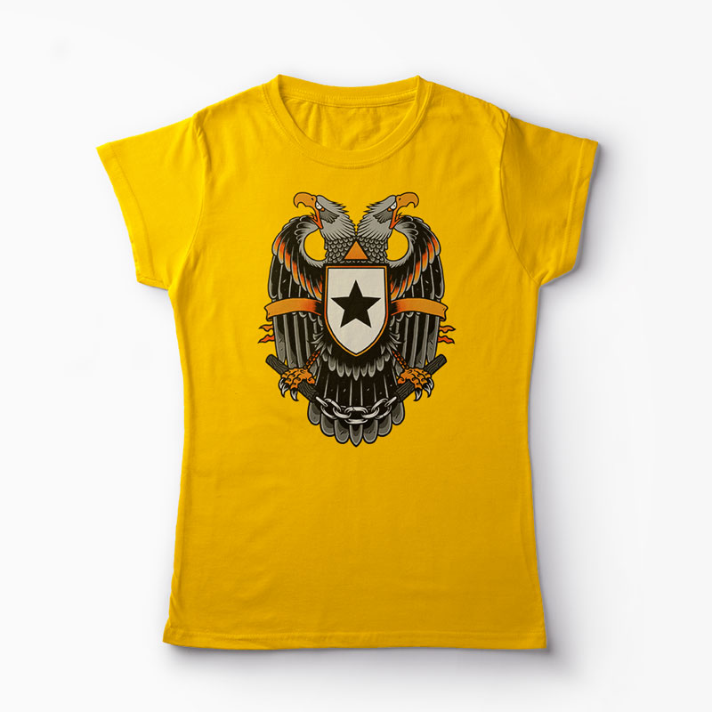Tricou Vultur Stea - Femei-Galben