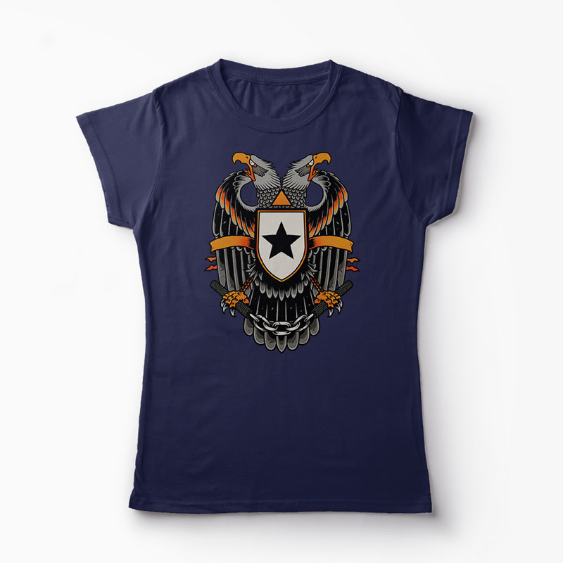 Tricou Vultur Stea - Femei-Bleumarin