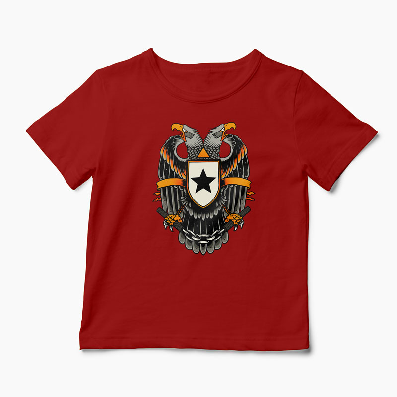 Tricou Vultur Stea - Copii-Roșu