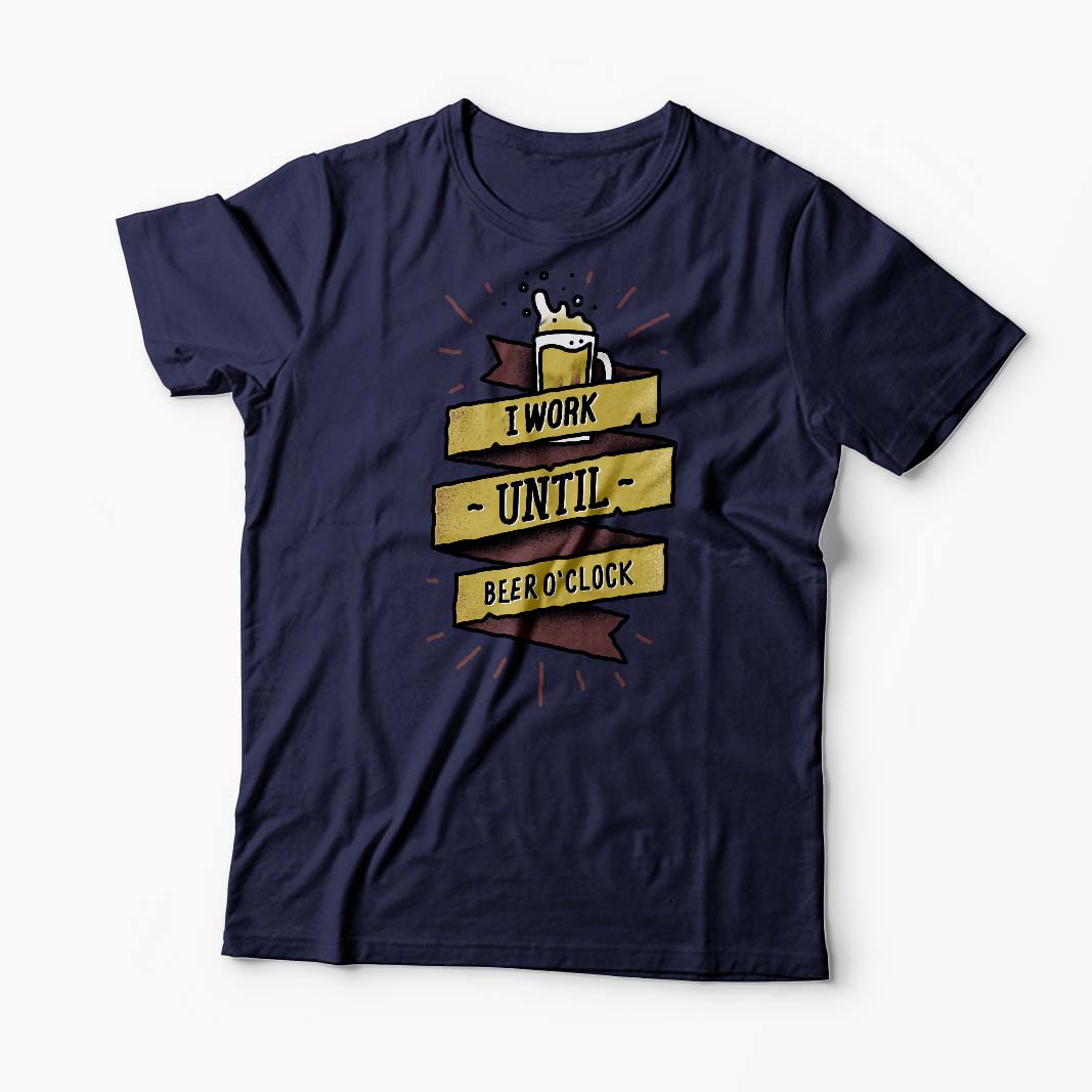 Tricou Work Until Beer O'clock - Bărbați-Bleumarin