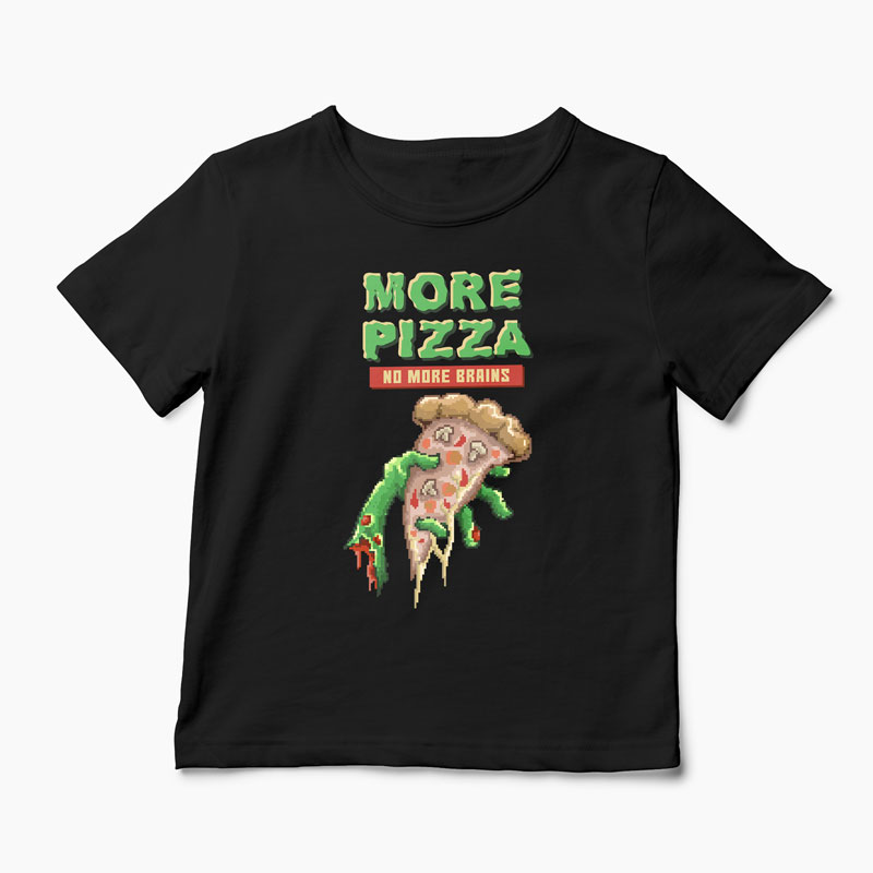 Tricou Zombie Pizza - Copii-Negru