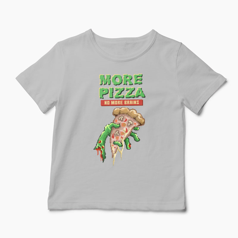 Tricou Zombie Pizza - Copii-Gri